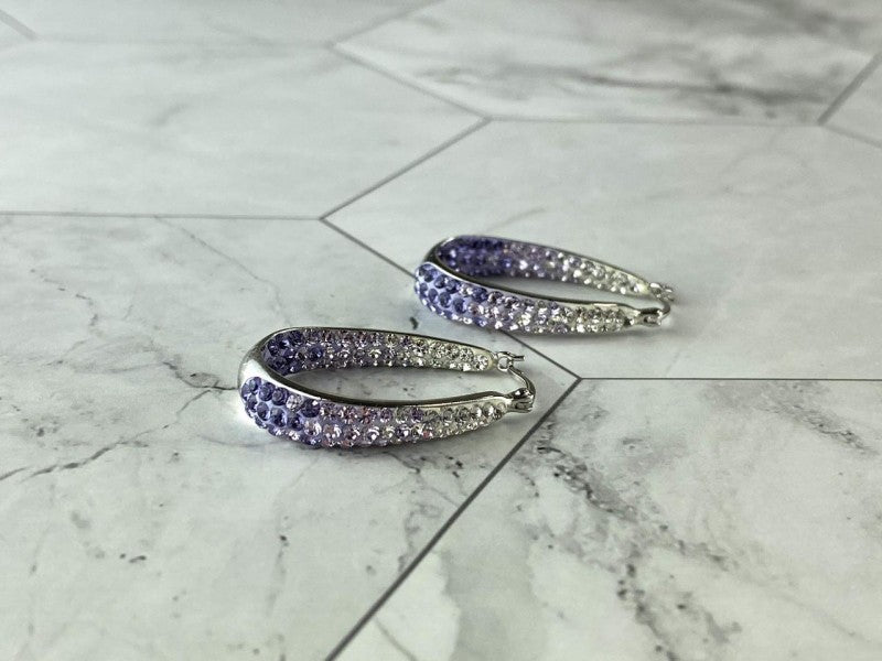 925 Sterling Silver Multicolor CZ "Shine" Earrings