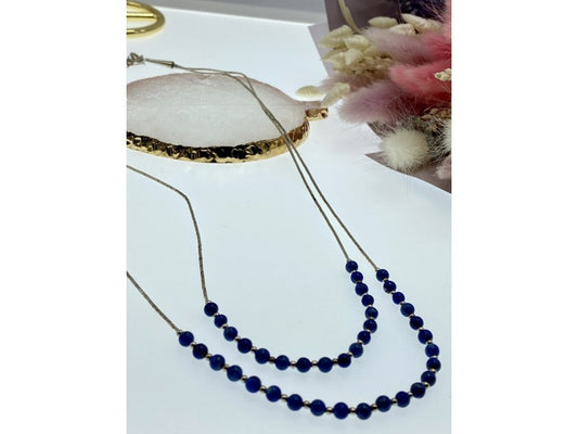 925 Sterling Silver Blue Agate Necklace