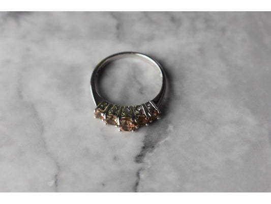 925 Sterling Silver Hessonite Ring Size 8