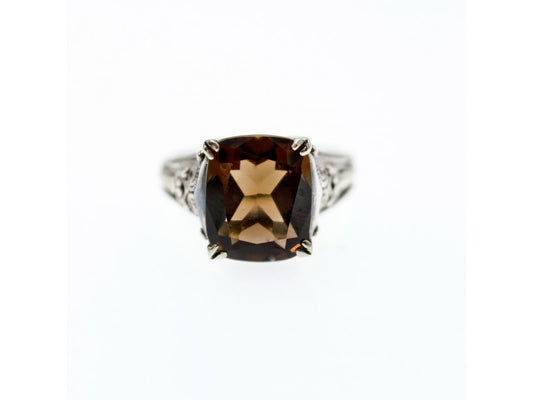925 Sterling Silver Hessonite Ring Size 6