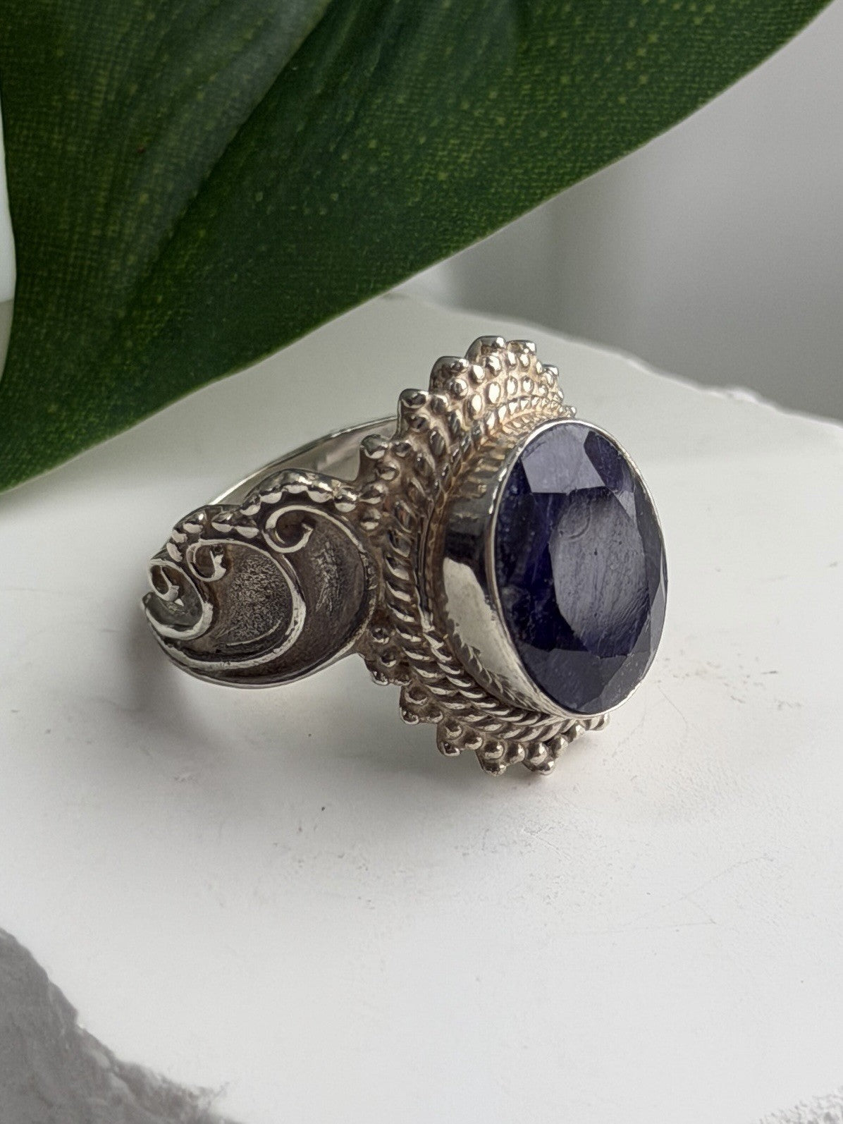 Vintage 925 Sterling Silver Sapphire Ring Size 9
