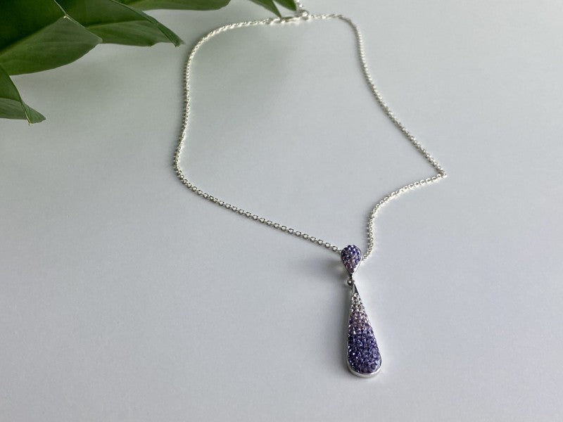 925 Sterling Silver CZ "Drop" Chain With Pendant