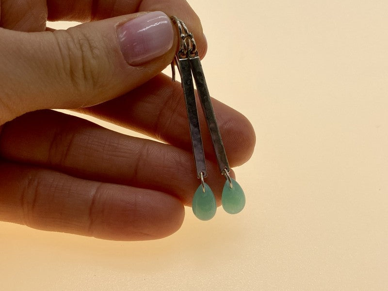 925 Sterling Silver Turquoise Agate Earrings