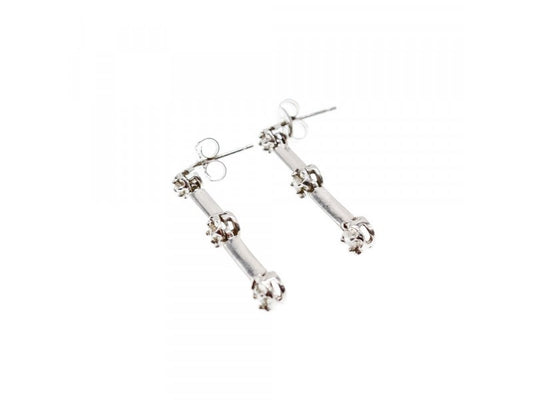10K White Gold Diamonds Stud Earrings