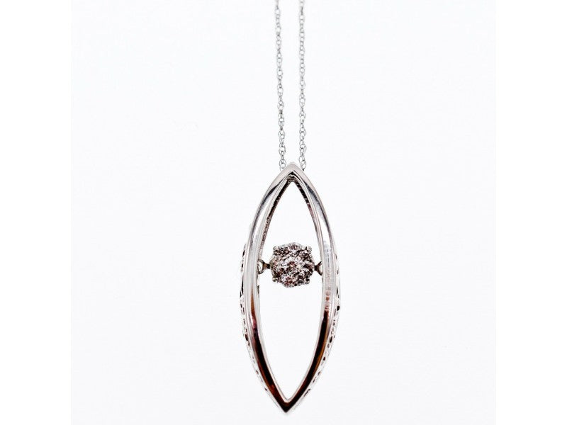 10K White Gold Diamonds Chain With Pendant
