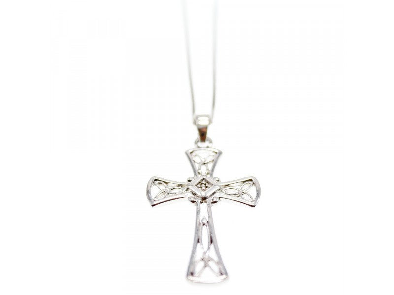 925 Sterling Silver Diamond Chain With Cross