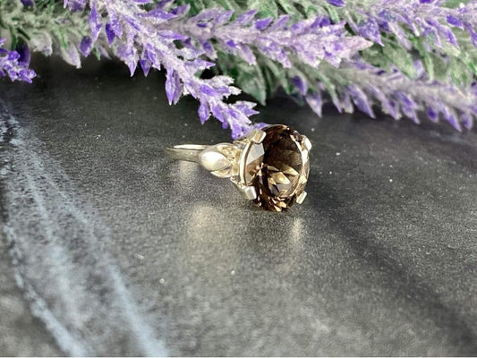 925 Sterling Silver Hessonite Ring Size 6.5