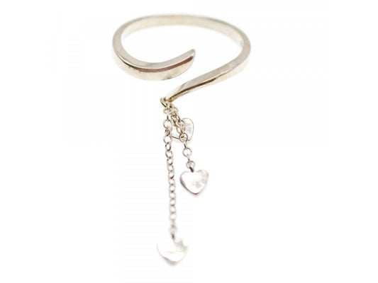 925 Sterling Silver "hearts" Ring Size Adjustable