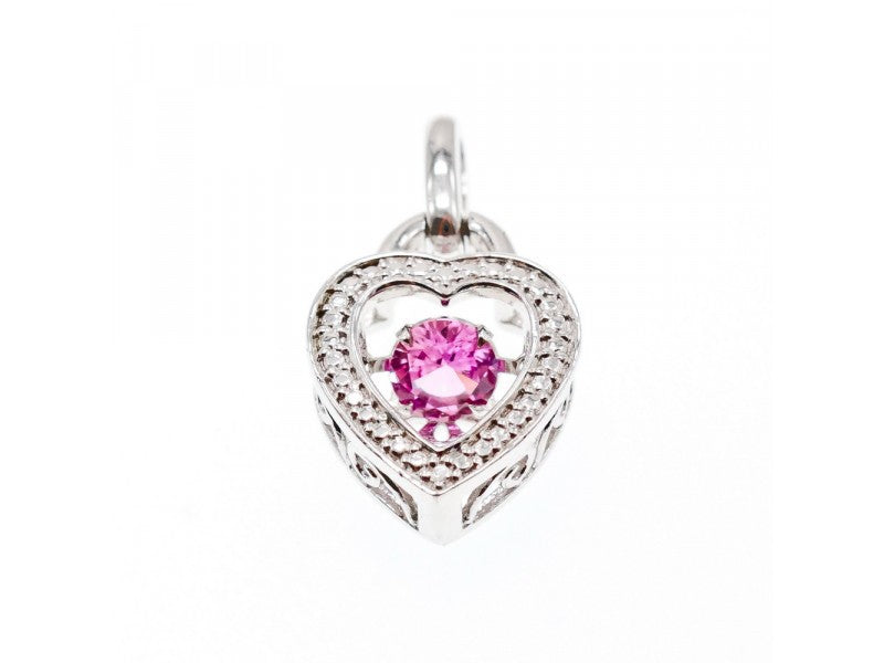 925 Sterling Silver Pink CZ "Heart" Pendant