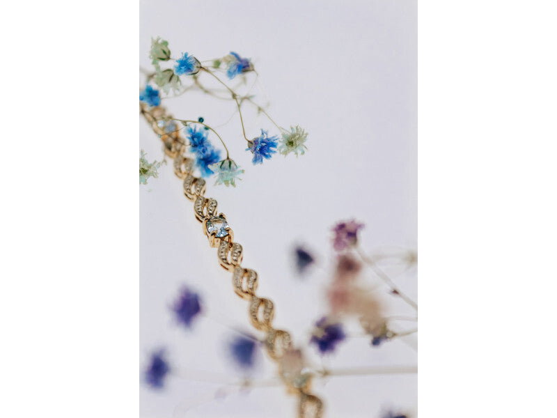 925 Sterling Silver Gold Plated Topaz Bracelet