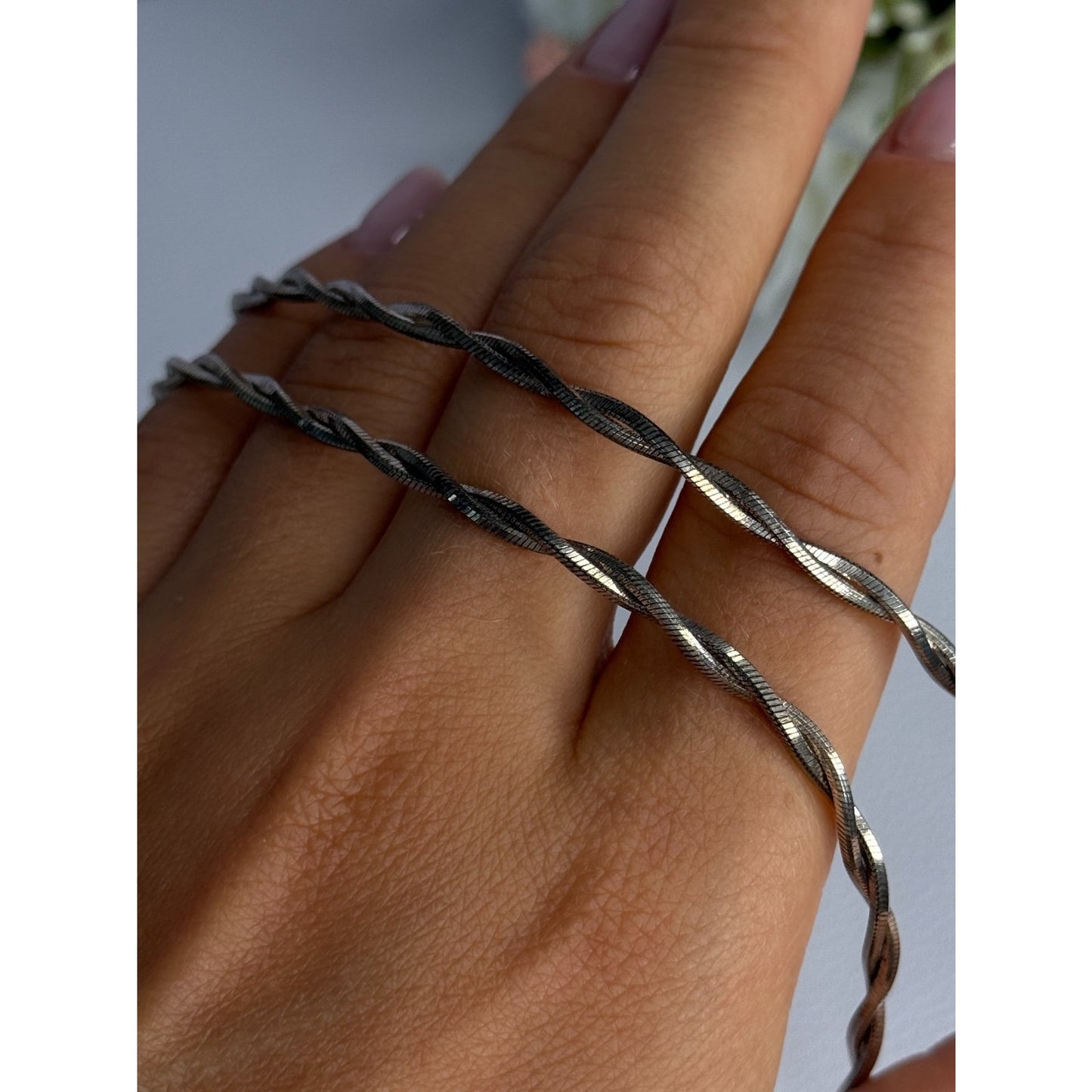 925 STERLING SILVER ITALY FAS NECKLACE LENGTH 18 INCH