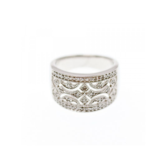 925 STERLING SILVER CZ "LACE" RING SIZE 6
