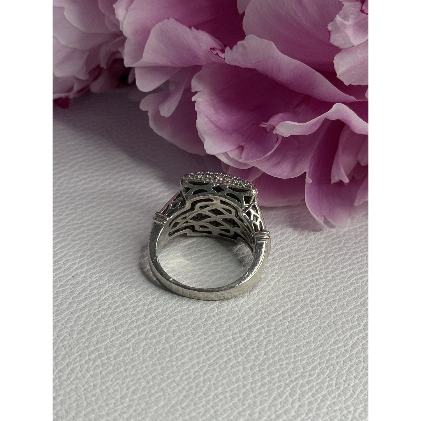 925 STERLING SILVER WHITE SAPPHIRE RING SIZE 7