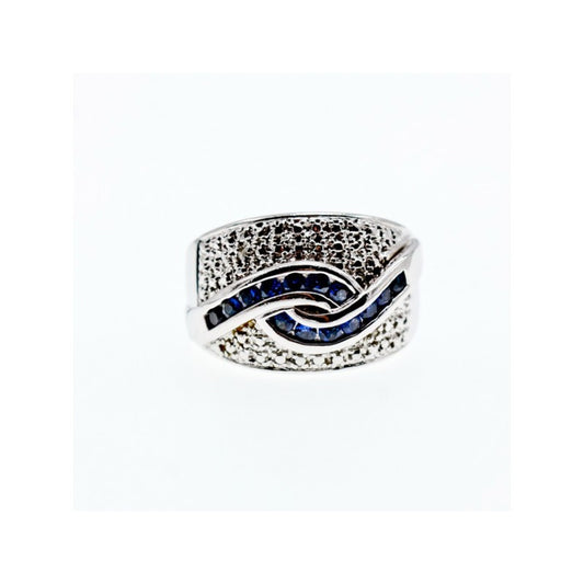 925 STERLING SILVER SAPPHIRES RING SIZE 11.75