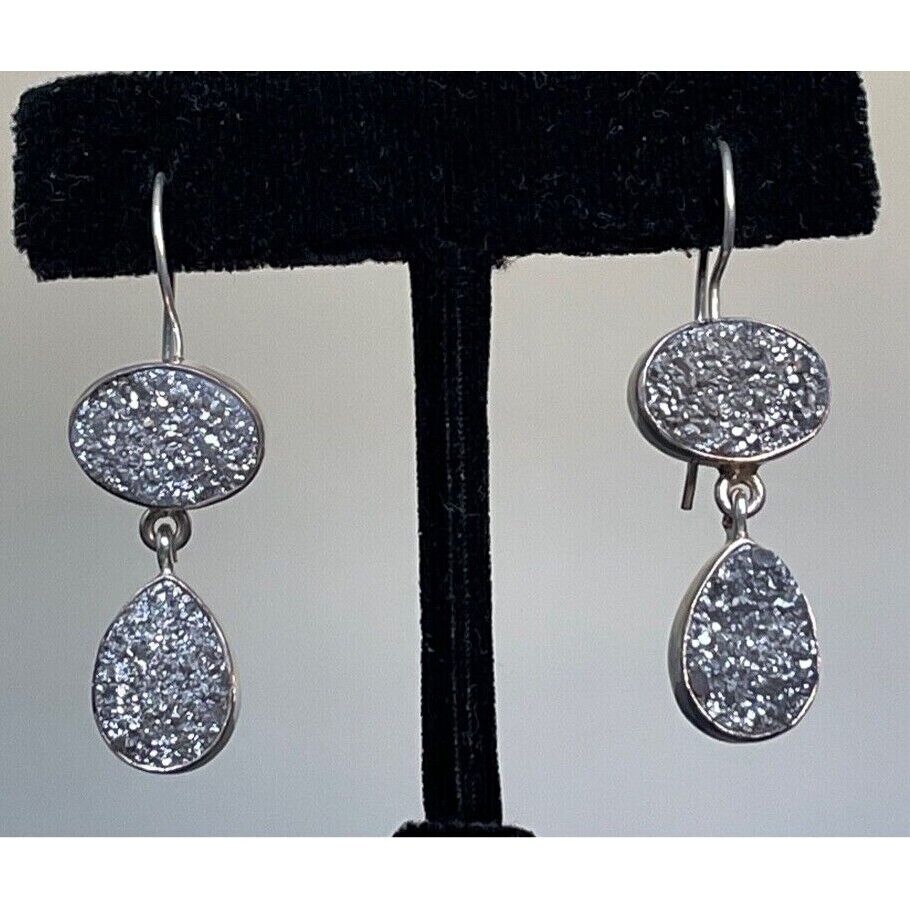 925 STERLING SILVER & PYRITE(FOOL'S GOLD) EARRINGS SKY