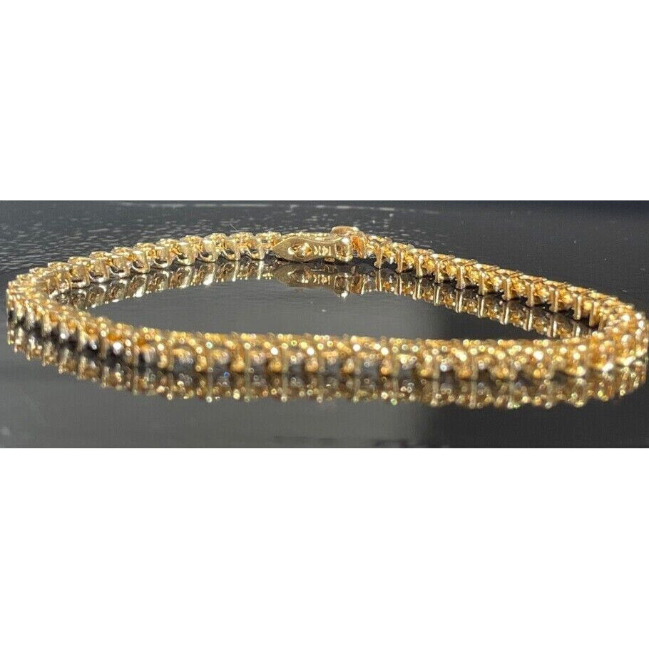 14K YELLOW GOLD 0.75 CARAT DIAMOND TENNIS BRACELET SKY