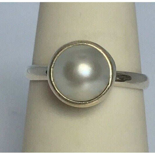 925 STERLING SILVER MOBÉ PEARL RING. SIZE 6 SKY