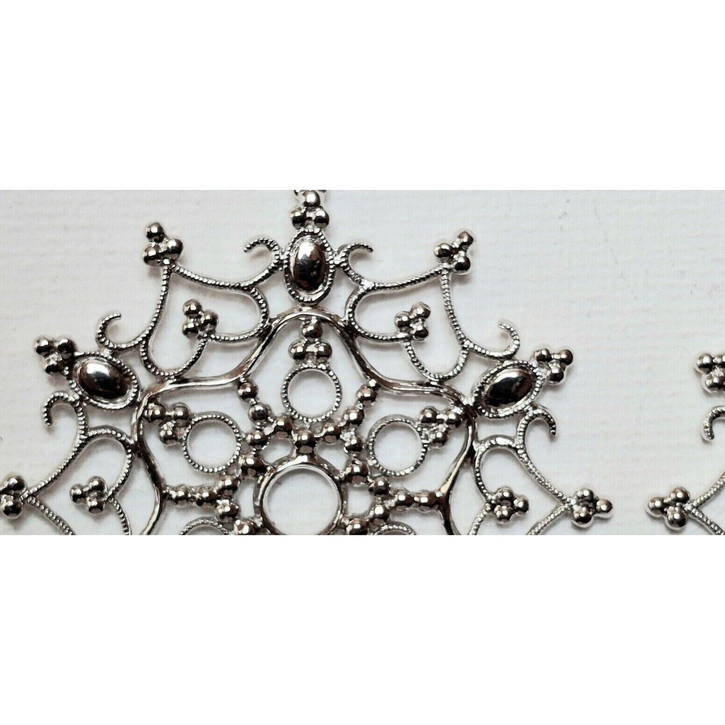 LARGE FESTIVE 925 STERLING SILVER SNOWFLAKES EARRINGS SKY