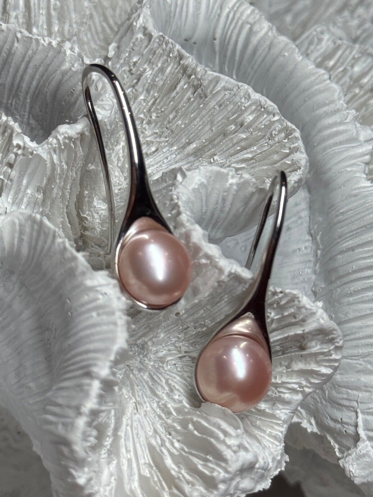 925 STERLING SILVER PEARL EARRINGS LENGTH 1.2 INCH