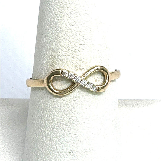 YELLOW GOLD AND DIAMOND ETERNITY RING SIZE 9 SKY