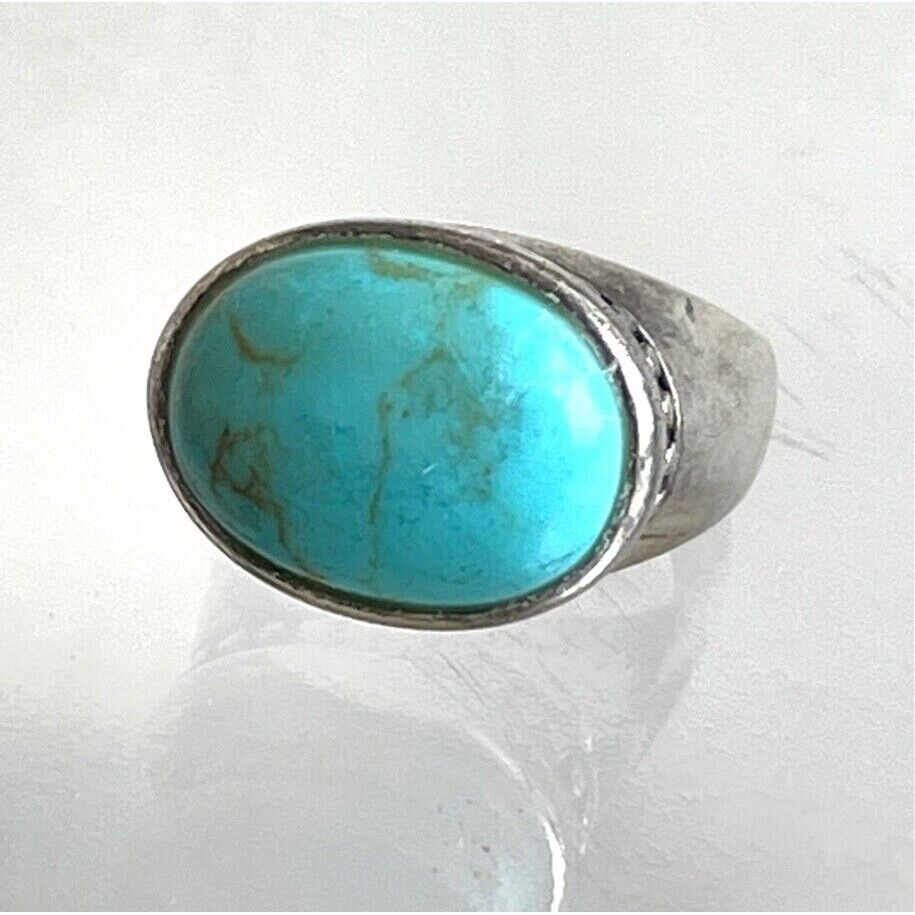 925 STERLING SILVER TURQUOISE RING SIZE 6 SKY