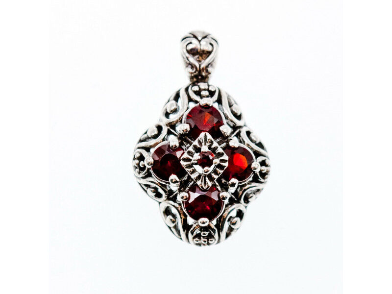 925 STERLING SILVER GARNET PENDANT