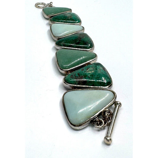 WHITNEY KELLY 925 STERLING SILVER TURQUOISE,JADE AND AGATE BRACELET SKY