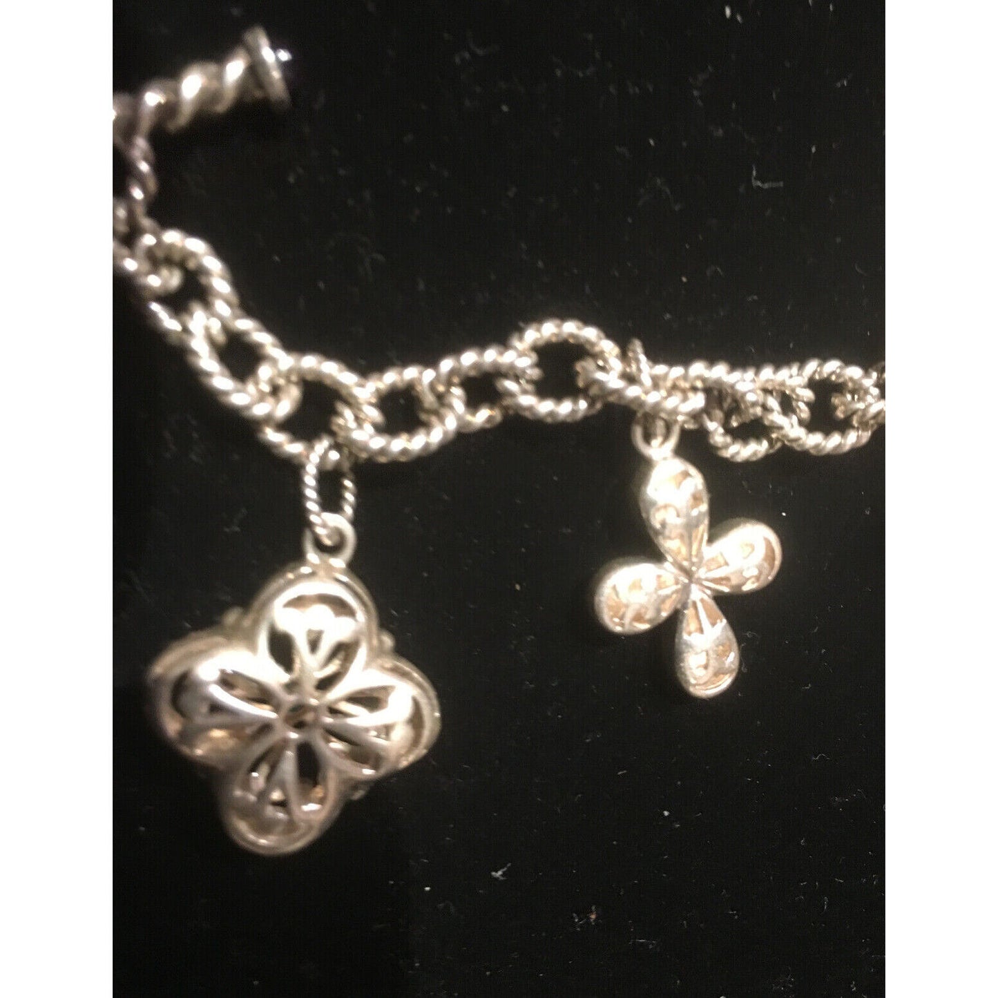 STERLING SILVER HEARTS AND ROSES CHARM BRACELET SKY