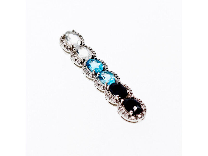 925 STERLING SILVER GOSHENITE, TOPAZ & TOURMALINE PENDANT