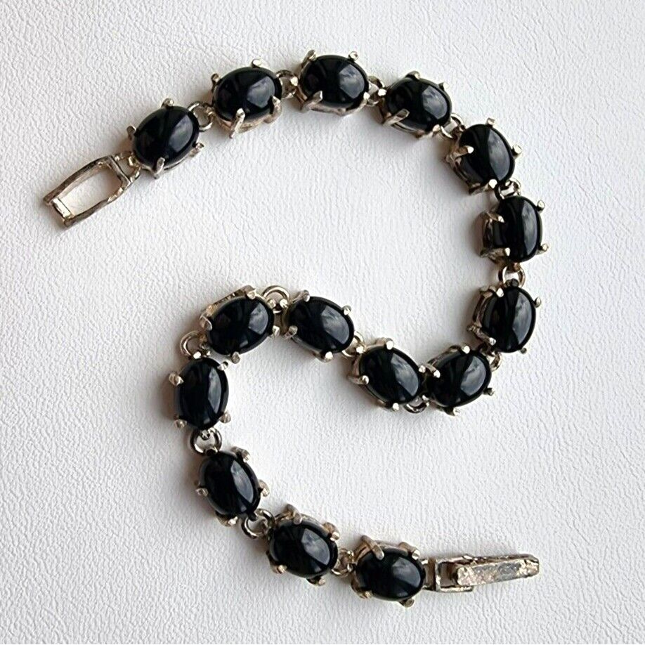 KUBA BA 925 STERLING SILVER BLACK ONYX BRACELET AT