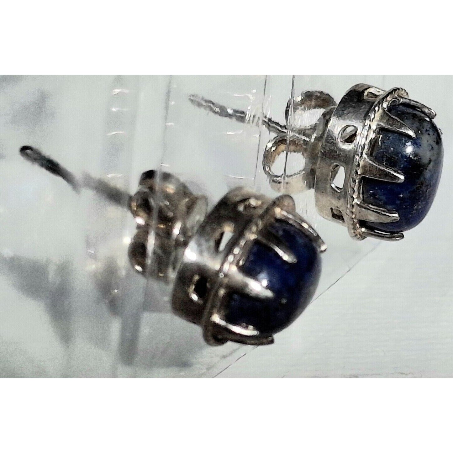 925 STERLING SILVER AND LAPIS  LASULI STUD  EARRINGS SKY