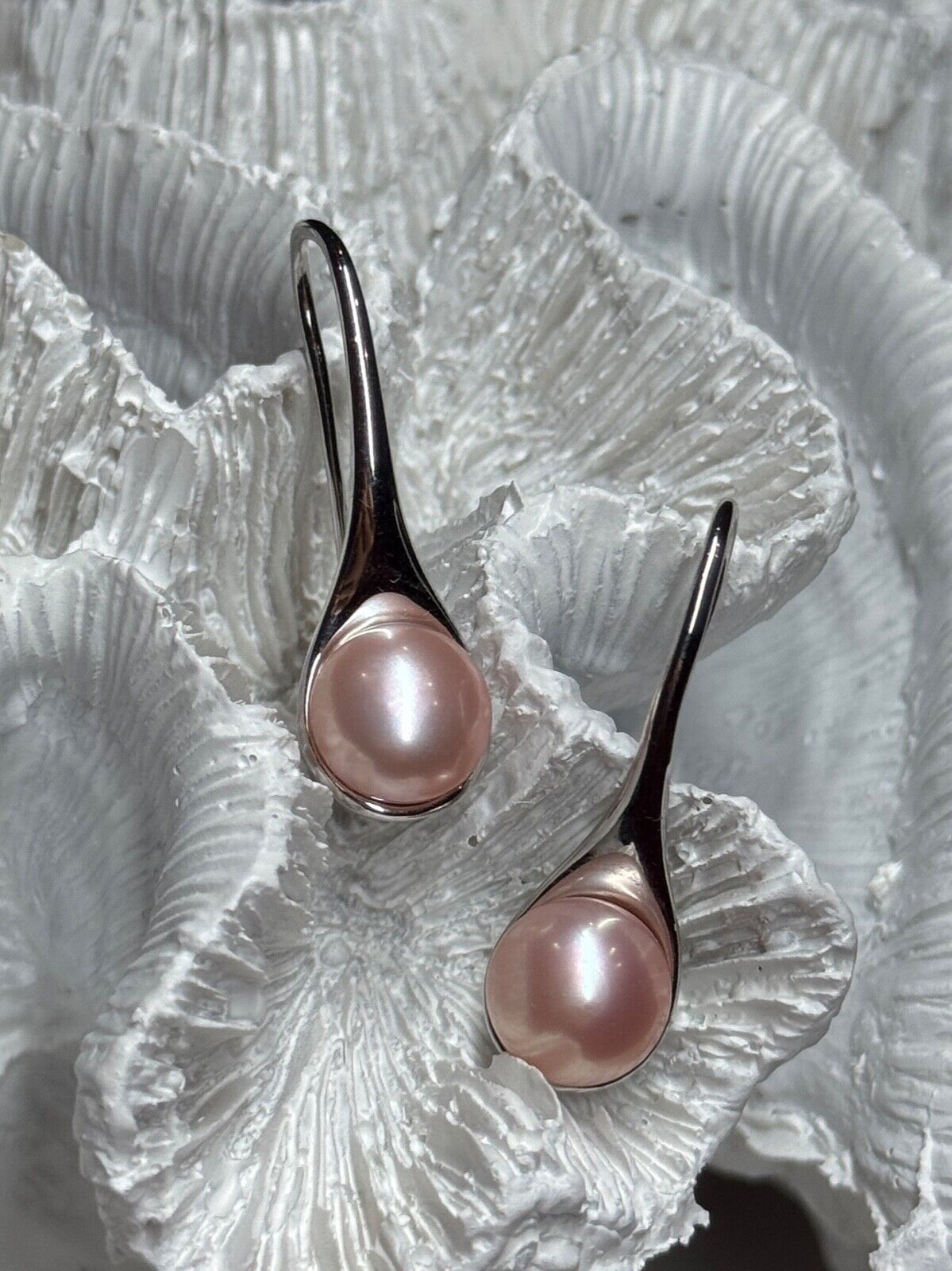 925 STERLING SILVER PEARL EARRINGS LENGTH 1.2 INCH