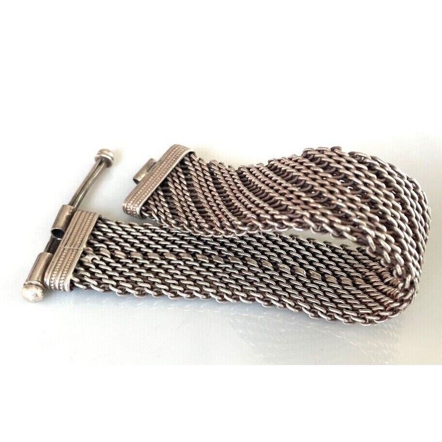 MASSIVE MEN'S 925 STERLING SILVER MESH BRACELET SKY