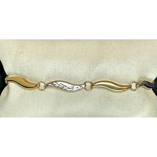 ELEGANT BI-TONE YELLOW GOLD  BRACELET SKY