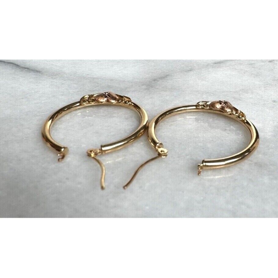 MULTI-TONE GOLD HEART HOOP EARRINGS SKY