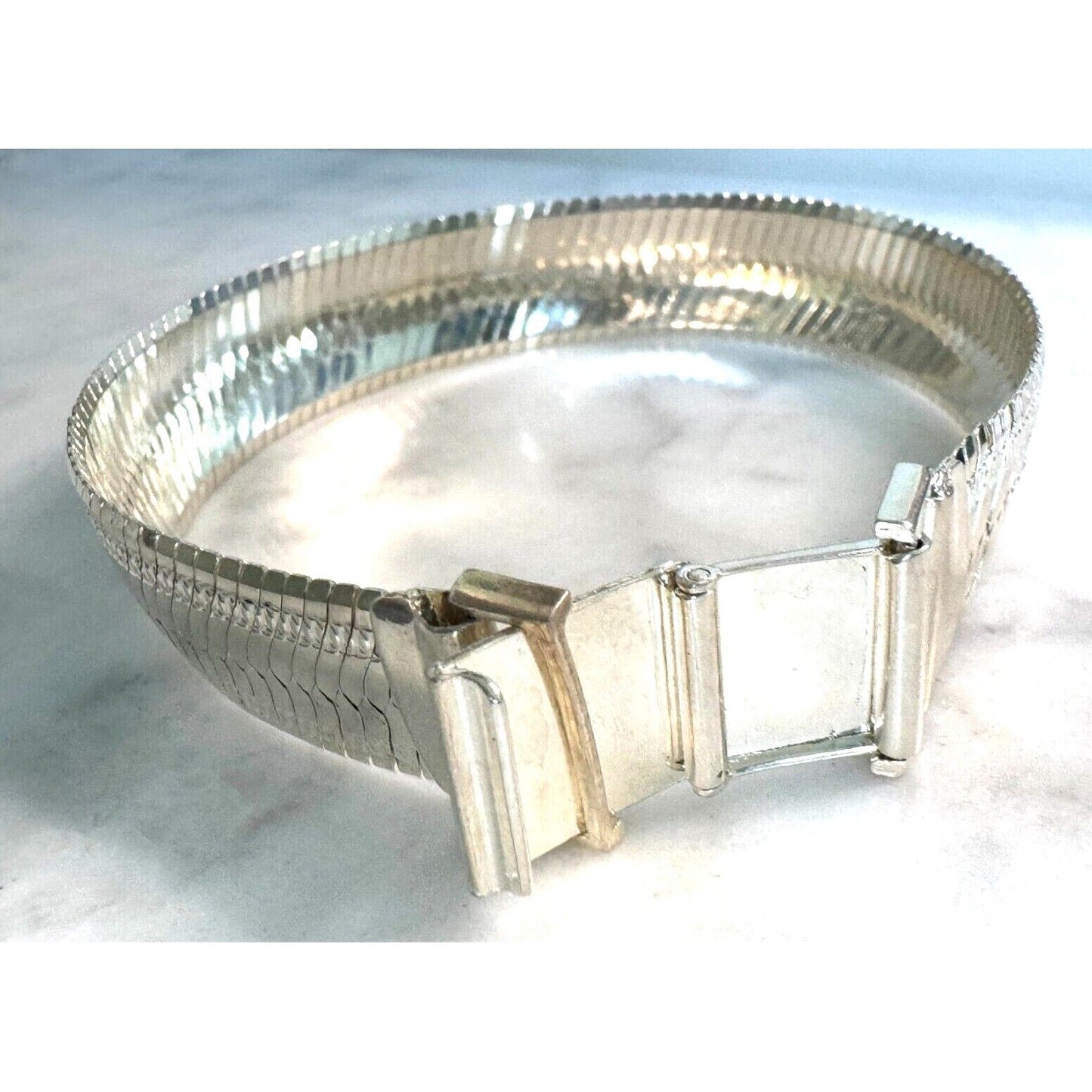 MILOR ITALY 925 STERLING SILVER FLEX MESH BRACELET SKY