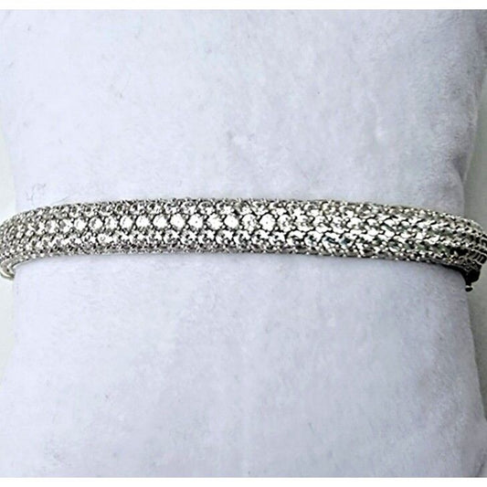 MILOR ITALY LUXURY 925 STERLING SILVER CZ BRACELET. approx. 10.0 ct  TDW. AT