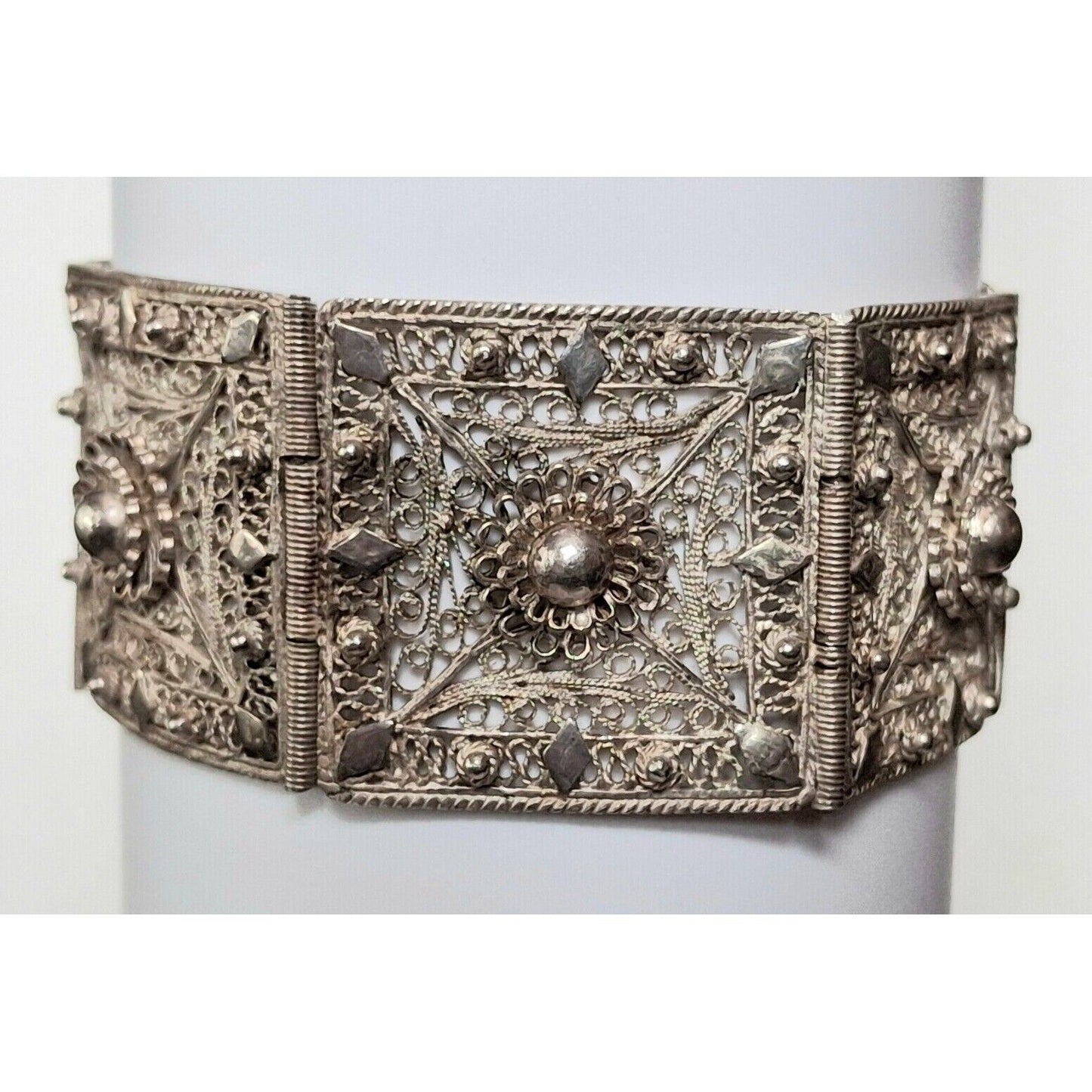 OTTOMAN STYLE 925 STERLING SILVER FILIGREE BRACELET SKY