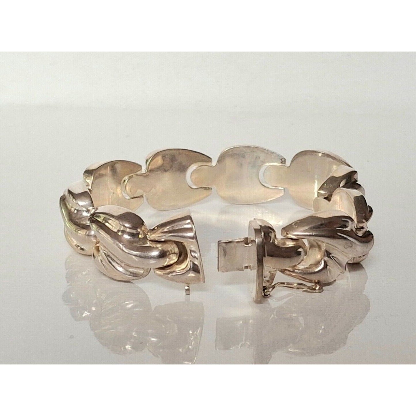 IBB ITALY  ABSTRACT  LINKS CHAIN 925 STERLING SILVER BRACELET SKY