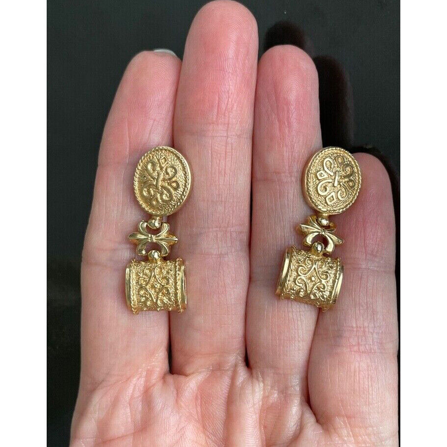 14K YELLOW GOLD OTTOMAN STYLE DANGLE EARRINGS SKY