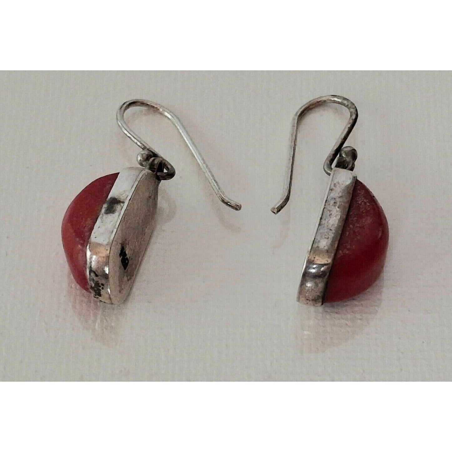 950 STERLING SILVER AND RED CORAL  EARRINGS SKY