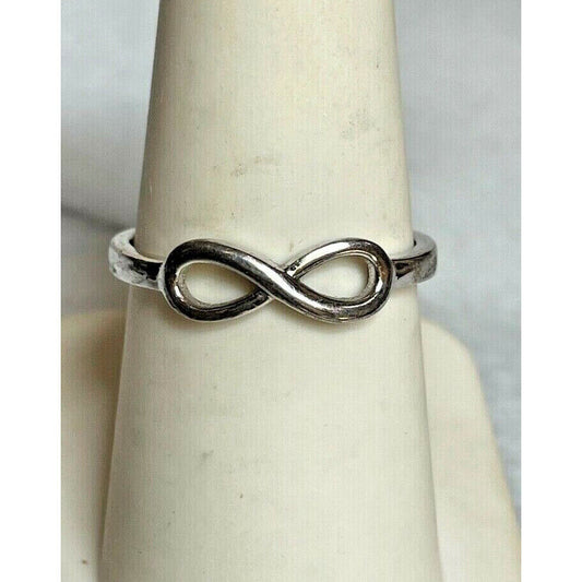 925 STERLING SILVER INFINITY ''I LOVE YOU'' BAND RING SIZE 7.75 SKY