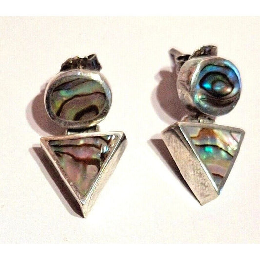 925 STERLING SILVER AND ABALONE EARRINGS SKY