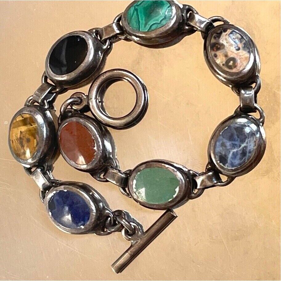 950 STERLING SILVER MULTI GEMSTONE BRACELET SKY