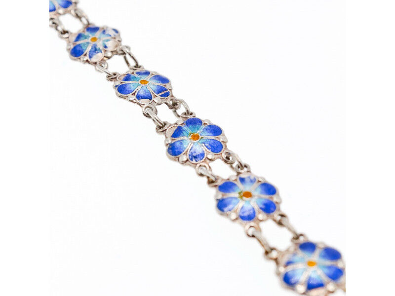 925 STERLING SILVER ENAMEL "FLOWERS" BRACELET