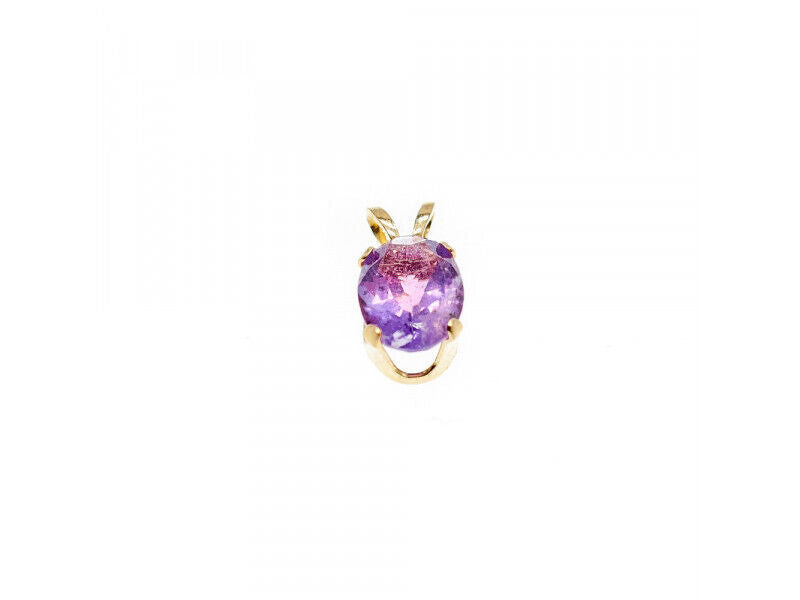 14K YELLOW GOLD AMETHYST PENDANT