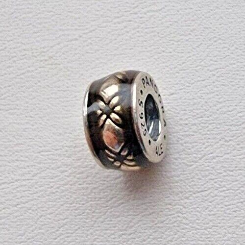 PANDORA 925 STERLING SILVER GOLDEN LACE SPACER CHARM AT