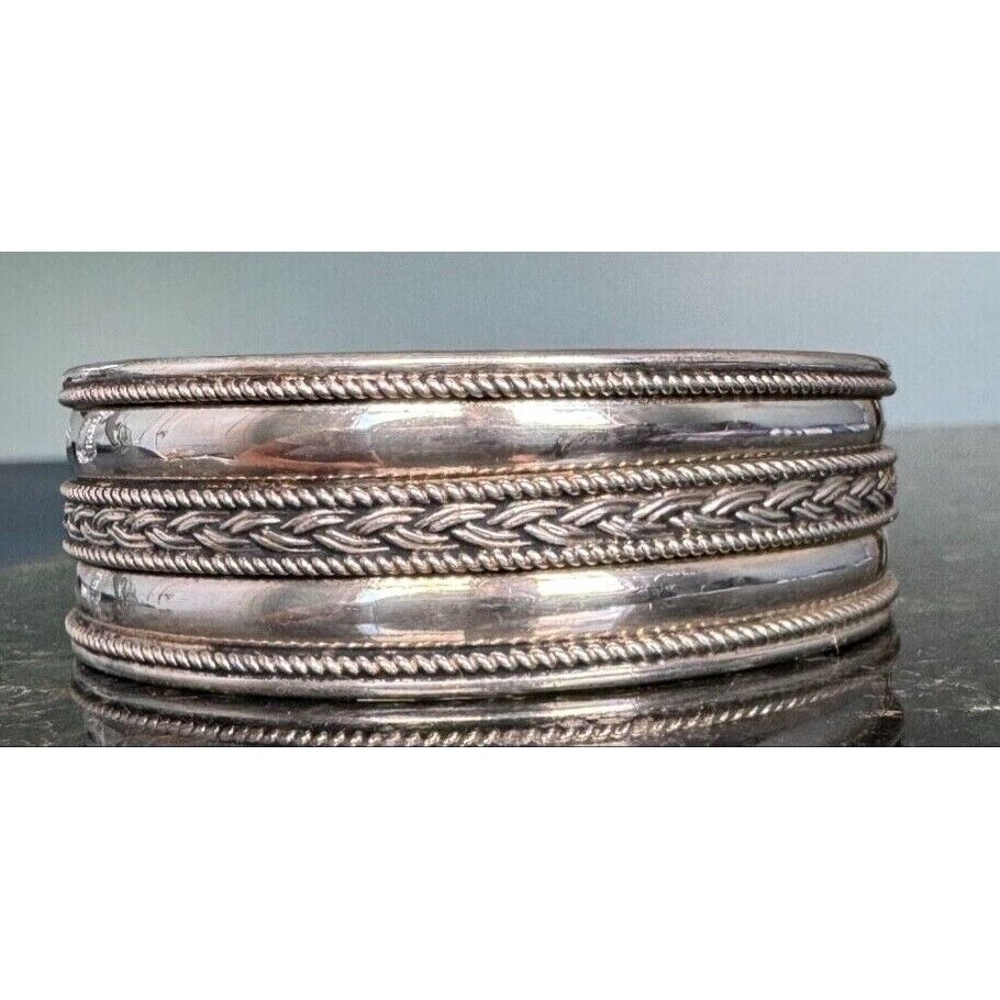 BALI 925 STERLING SILVER  WIDE CUFF BRACELET SKY