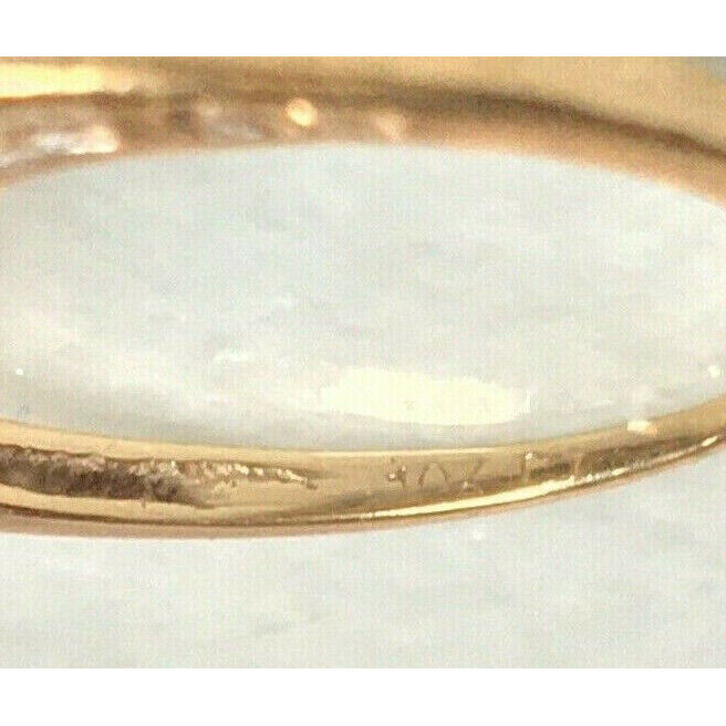 YELLOW GOLD & DIAMOND BOW RING SIZE 4.5 SKY