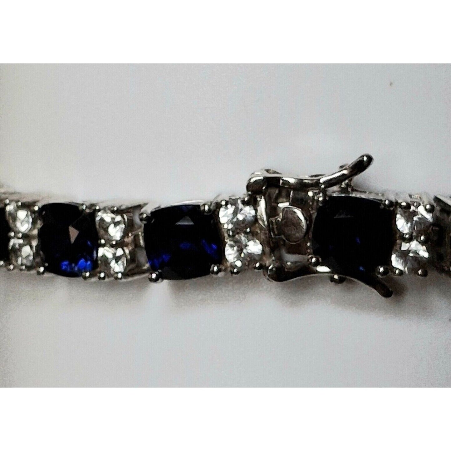 925 STERLING SILVER LONDON BLUE  AND COLORLESS  TOPAZ  BRACELET SKY